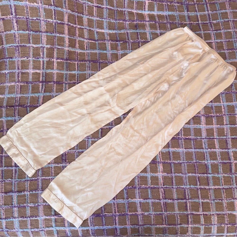 Cream Satin Pants